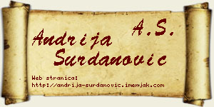 Andrija Surdanović vizit kartica